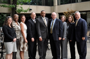 Congressman Marc Veasey with Parker University administrative and student leaders.