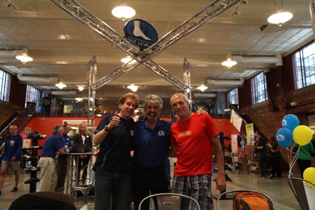 Pictured (L-R): Bill Rodgers, Frank Shorter, and Bart Yasso