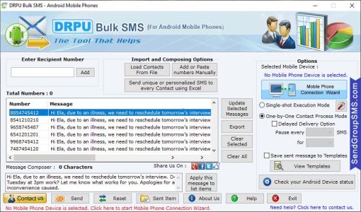 Android Phone Group SMS Software