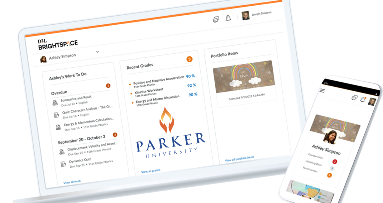 BrightSpace, Parker University's new learning management system